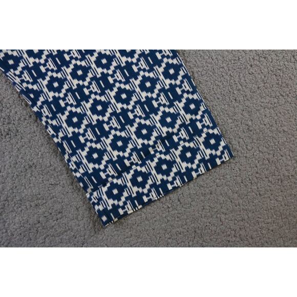 Bryn Walker Pants S Wide Leg Linen Aztec Print Blue White Italian Fabric USA - Picture 6 of 9